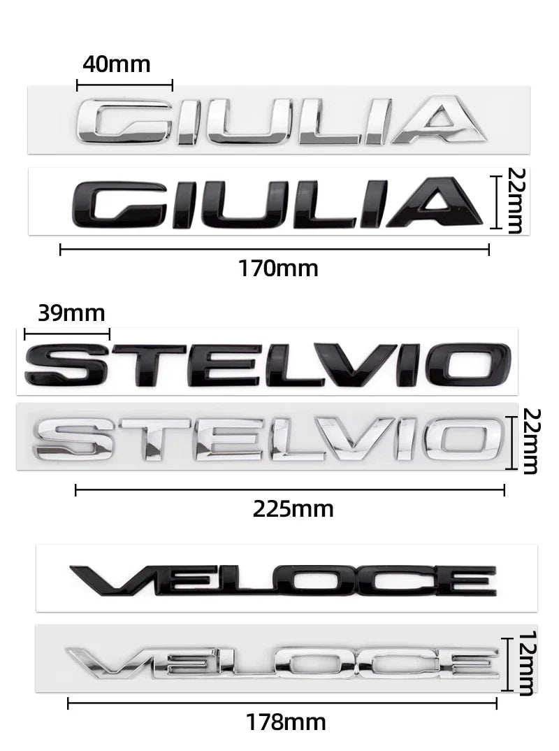 Monogramme Alfa Romeo Q2 Q4 Ti Veloce Giulia Stelvio