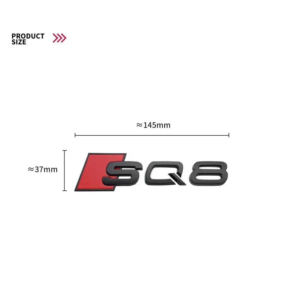 Monogramme Audi SQ3 SQ5 SQ7 RSQ3 RSQ7 NOIR/ARGENT