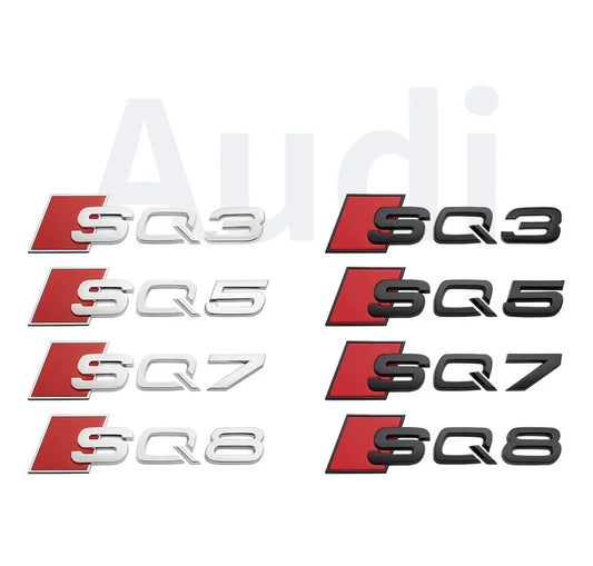 Monogramme Audi SQ3 SQ5 SQ7 RSQ3 RSQ7 NOIR/ARGENT