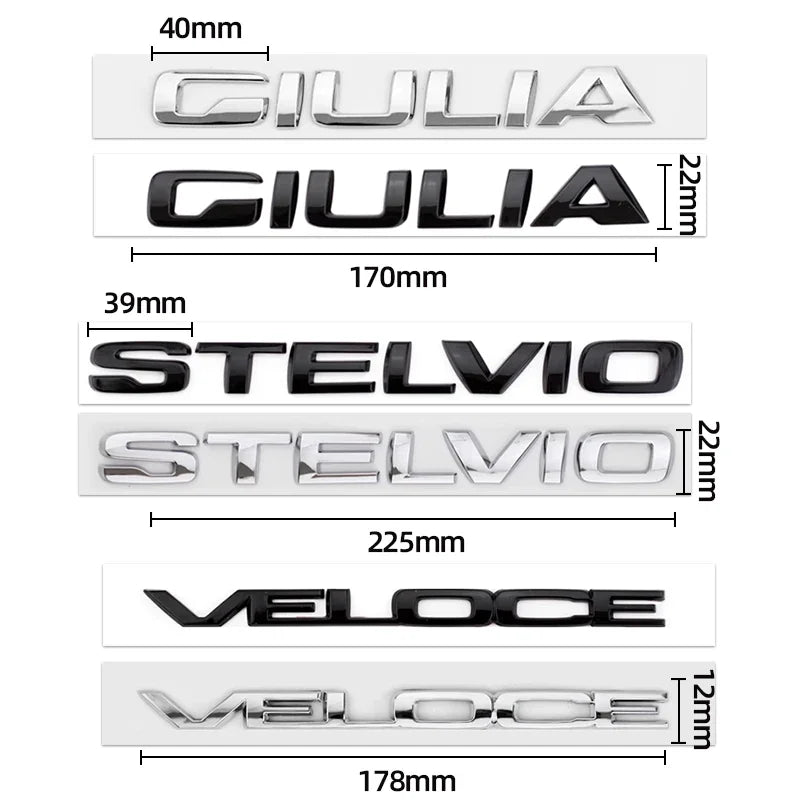 Monogramme Alfa Romeo Q2 Q4 Ti Veloce Giulia Stelvio