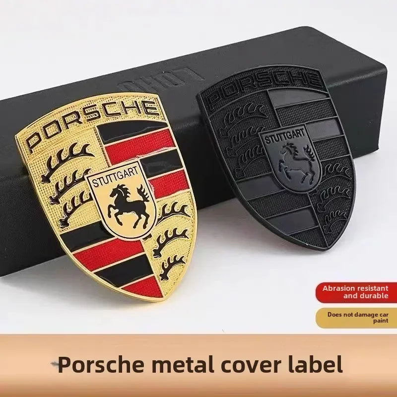 Logo de capot Porsche Panamera Cayman Macan Cayenne Boxster Carrera Taycan 911 718 918