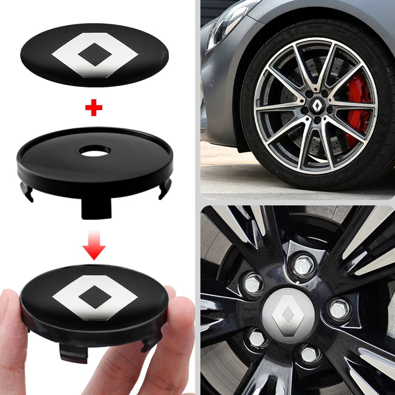 Centres de roues 4Pcs 56mm 60mm Renault Megane Clio 2 3 4 RS Grand Scenic Clio 4 Captur Duster