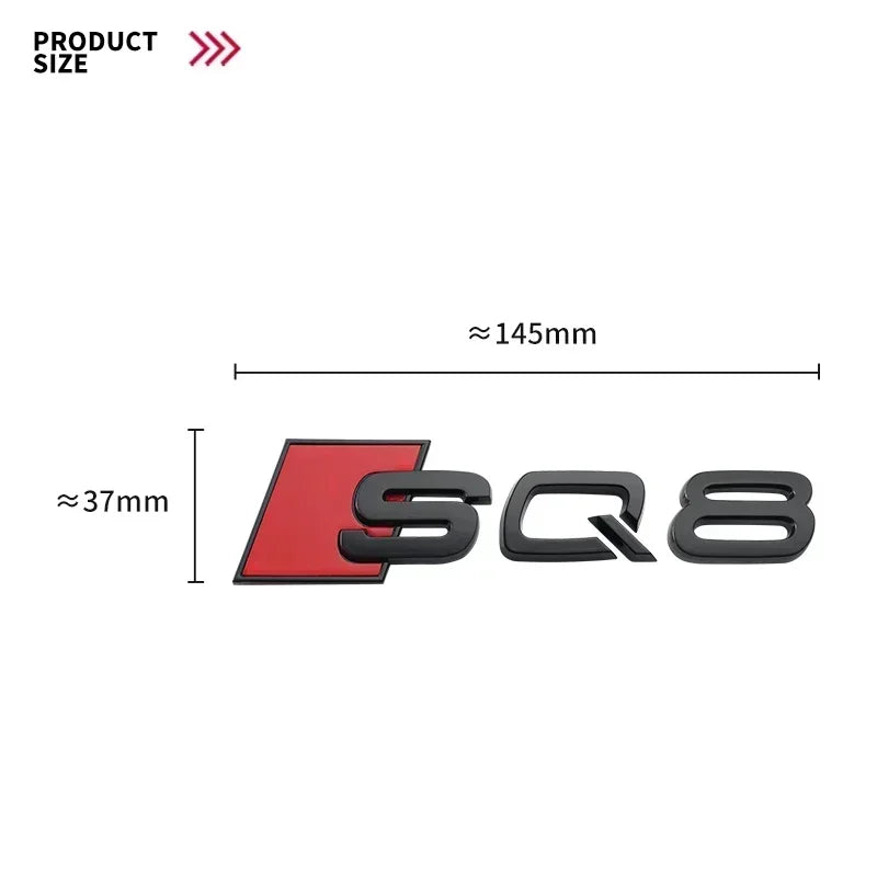 Monogramme Audi SQ3 SQ5 SQ7 RSQ3 RSQ7 NOIR/ARGENT